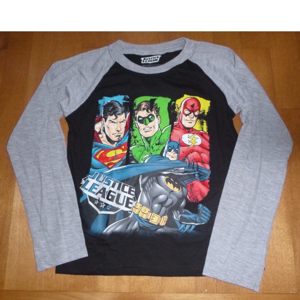 Toddler Boys JUSTICE LEAGUE Long Sleeve T-shirt Size 2T 5T Batman The Flash NWT